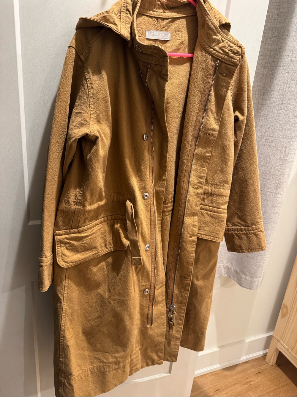 Everlane Brown Hooded Trench Coat - Picture 2 of 7